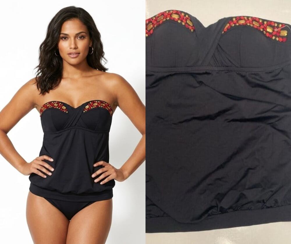 Badgley Mischka Beaded Tankini